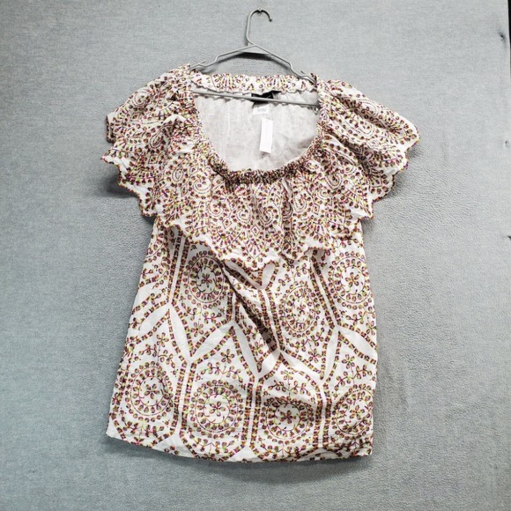 New York‎ & Company Women Dress XL White Embroidered Eyelet Off The Shoulder NWT